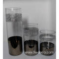 custom plating colored decorating gold cylinder glass vases